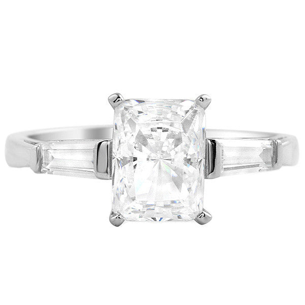 1.75 Carat Radiant Cut 3 Stone CZ Fashion Ring