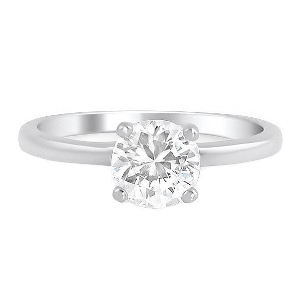 1 Carat Flawless CZ Solitaire Engagement Ring