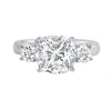 2.5 Carat Cushion Cut Classic 3 Stone CZ Ring