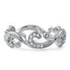 Sterling Silver Art Deco Floral CZ Ring