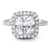 4.80 CTW CZ Cushion Cut Halo Fashion Ring