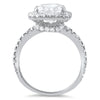 4.80 CTW CZ Cushion Cut Halo Fashion Ring
