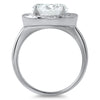 4.75 CTW Large Halo CZ Engagement Ring Set