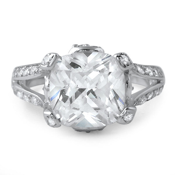 5.5 CTW Oversized Cushion Cut Statement Ring