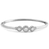 Classy 3 Halo Polished Sterling Silver Bangle