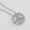 925 Silver Peace Sign CZ Charm Necklace