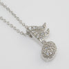 Sterling Silver Micropave CZ Music Note Necklace