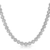 White Gold Finish Flower Link CZ Necklace