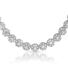 White Gold Finish Flower Link CZ Necklace