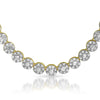 14k Gold Two Tone Flower Link CZ Necklace