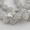 White Gold Finish Flower Link CZ Necklace