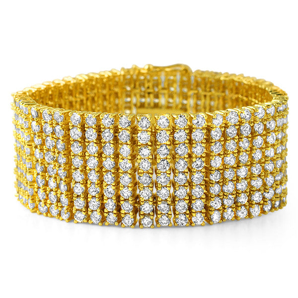 Gold Tone 8 Row Cubic Zirconia Bracelet