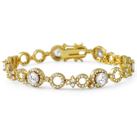 Gold Finish Designer Cubic Zirconia Bracelet