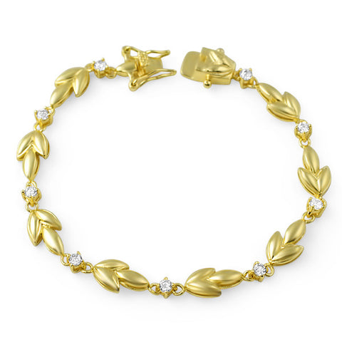 Gold Tone Roman Wreath Fashion Bracelet