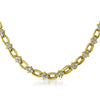 Gold Tone Cubic Zirconia Oval Link Necklace