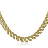 Gold Tone Cubic Zirconia Roman Wreath Necklace