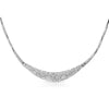 Silver Tone CZ Micropave Evening Necklace