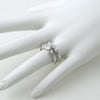 1.15 CTW Silver Fancy 3 Stone Engagement Ring Set