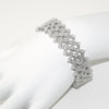 Fancy Bridal CZ Fence Link Bracelet Silver Tone