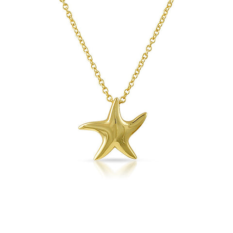 Gold Plated 3D Starfish Minimalist Necklace