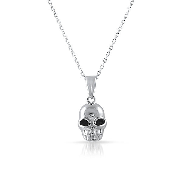 Sterling Silver Mini Skull Necklace Set