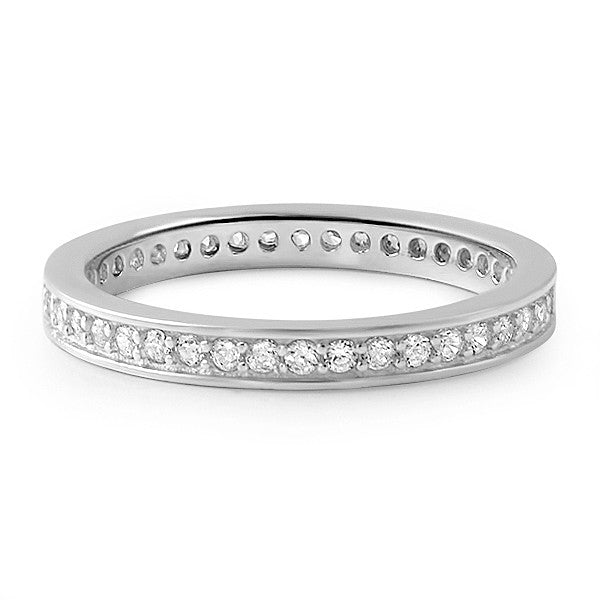 0.65 CTW Sterling Silver CZ Eternity Band