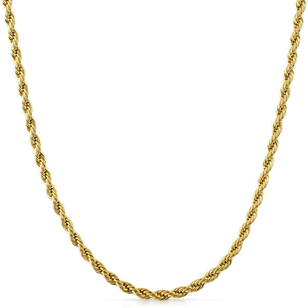4mm 14K Gold IP French Rope Necklace