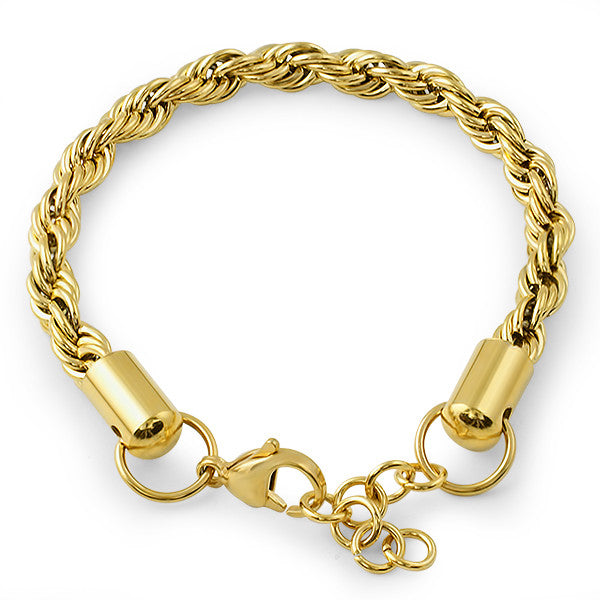 6mm 14K Gold French Rope Bracelet