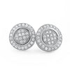 Sterling Silver CZ Micropave Round Stud Earrings