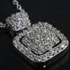 925 Silver Signity CZ Cushion Pendant Set