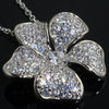 Sterling Silver Signity CZ Hawaiian Flower Necklace