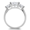 925 Silver Fancy 3 Stone CZ Engagement Ring