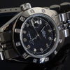 Classic Steel Automatic Watch CZ Bezel Black