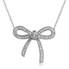 Sterling Silver Signity CZ Ribbon Fashion Necklace