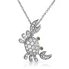 Sterling Silver Signity CZ Cancer Sign Crab Necklace