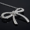 Sterling Silver Signity CZ Ribbon Fashion Necklace