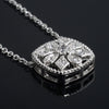 Sterling Silver Fancy Cubic Zirconia Pendant Necklace