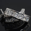 925 Silver Princess Cut Semi-Hoop CZ Earrings