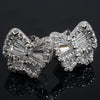 925 Silver Baguette CZ Butterfly Stud Earrings