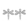 Sterling Silver Cubic Zirconia Dragonfly Earrings