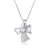 Sterling Silver Cubic Zirconia Angel Necklace