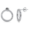 925 Silver Signity CZ Hollow Circle Earrings