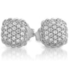 Sterling Silver Micropave Puffed Square CZ Studs