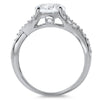 2.75 CTW Silver CZ Fancy Weave Engagement Ring Set