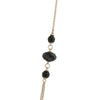 Gold Tone Double Strand Black Bead Necklace