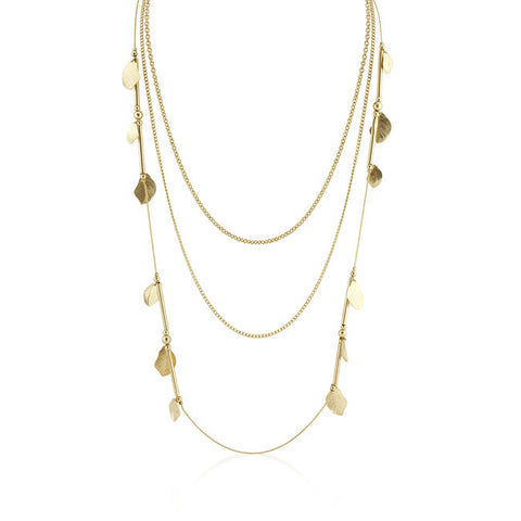 18K Gold Plated Layered Motif Necklace