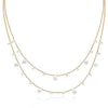 Gold Tone Glass Pearl Fashion Necklace