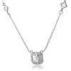 Sterling Silver Radiant Cut CZ by The Yards Necklace