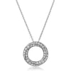 Silver CZ Twisted Circle Medallion with Necklace