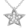 Silver Cubic Zirconia Star Pendant Necklace Set